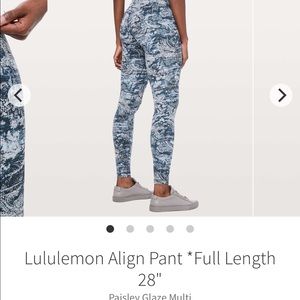 Lululemon aligns size 6 blue paisley